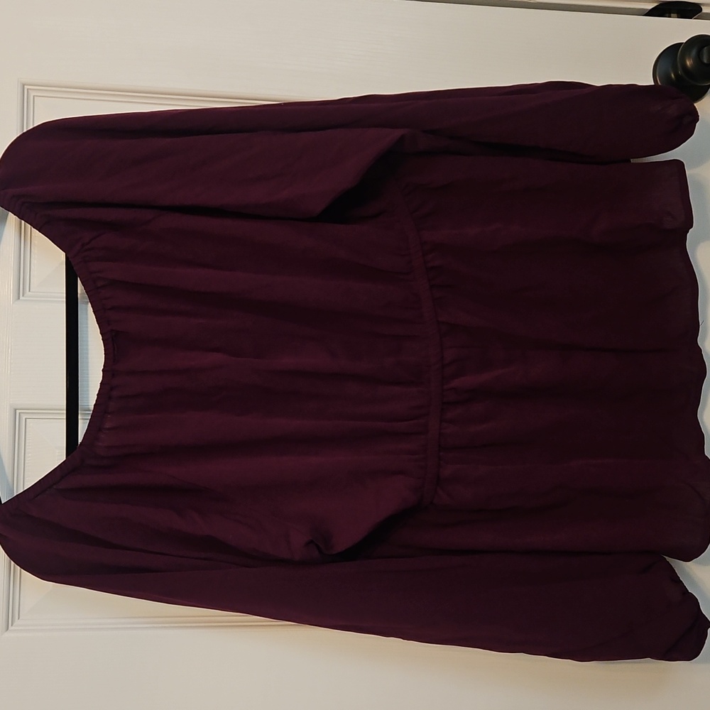 Torrid Purple Babydoll Crinkle Gauze Tie Front Blouse Size 1x 14-16 - Picture 7 of 7